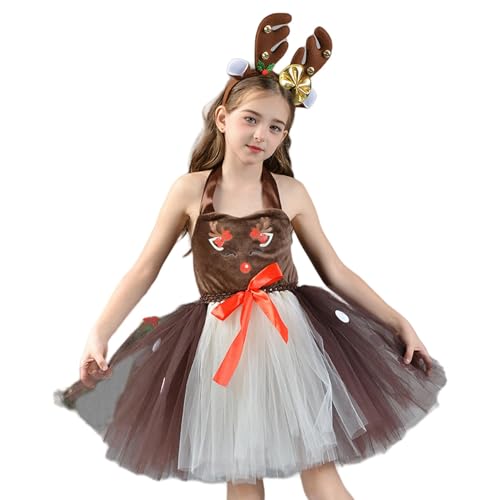 Oseczmut Rentier-Stirnband-Kostüm für, Weihnachtskleid mit Stirnband | Rentier-Kleidungszubehör - Prinzessinnen-Outfit für Weihnachten, Thementreffen, Mädchen Oseczmut Rentier-Stirnband-Kostüm für, Weihnachtskleid mit Stirnband | Rentier-Kleidungszubehör - Prinzessinnen-Outfit für Weihnachten, Thementreffen, Mädchen von Oseczmut