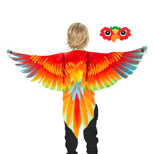 Oseczmut Vogelflügel-Kostüm-Set für Kinder/Vogelumhang mit Augenmasken für Kinder/Papageienflügel-Kostüm für Kinder mit Vogelmasken Oseczmut Vogelflügel-Kostüm-Set für Kinder/Vogelumhang mit Augenmasken für Kinder/Papageienflügel-Kostüm für Kinder mit Vogelmasken von Oseczmut