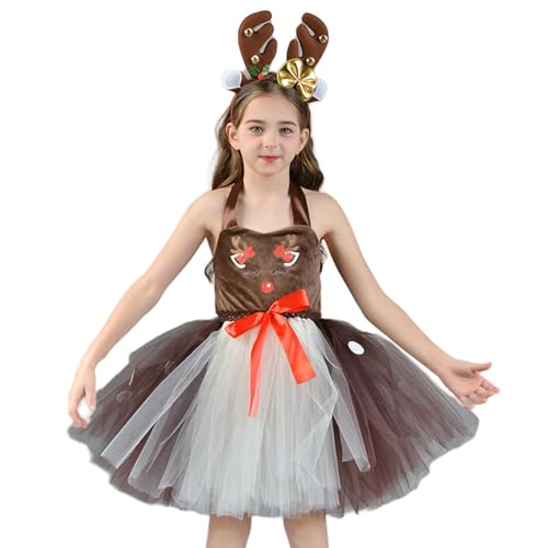 Oseczmut Weihnachtskleidungszubehör für Rentier-Stirnband-Kostüm, Rentier Stirnband, kurzes Ballettkleid aus Netzstoff, für Thementreffen, Treffen Oseczmut Weihnachtskleidungszubehör für Rentier-Stirnband-Kostüm, Rentier Stirnband, kurzes Ballettkleid aus Netzstoff, für Thementreffen, Treffen von Oseczmut