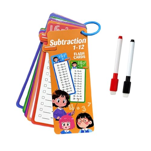 Oshhni 0-12 Tischmathematikkarten mit 2 trockenen Stiften 8x18cm mit Bindemittel tragbarer Home Learning Aids, Subtraktion Oshhni 0-12 Tischmathematikkarten mit 2 trockenen Stiften 8x18cm mit Bindemittel tragbarer Home Learning Aids, Subtraktion von Oshhni