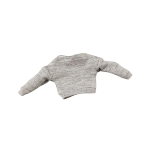 Oshhni 1/12 Puppengestricke Pullover Dress -up Educational for Kids Puppenzubehör Kostüme Puppenkleidung für 6 Zoll Actionfigur, Grau von Oshhni