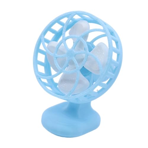 Oshhni 1/12 Puppenhaus Miniatur Fan Puppenhaus Möbel Mini Tabletop Fan für Foto Requisiten, Blau von Oshhni
