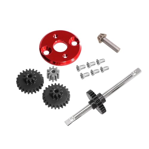 Oshhni 1/12 RC Auto Upgrade Teile Getriebe Getriebe Set Fahrzeug Hobby Motor Ritzel RC Auto Reparatur Kit für 99sv2, Rot von Oshhni