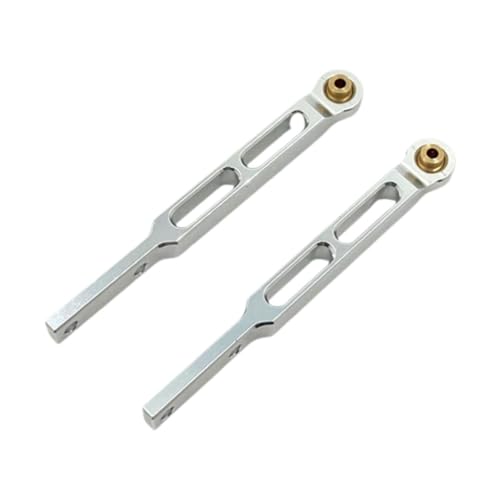 Oshhni 1/12 RC-Autoachsen-Zugstange, 2er-Set, zu installierendes RC-Zubehör, robuste Metall-Reparaturteile, Hinterachsteile für MN82 MN82T, Silber von Oshhni