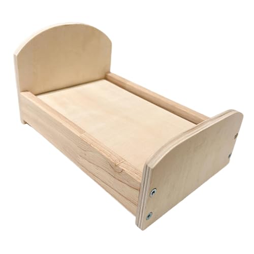 Oshhni 1/12 Skala Dollhouse Bettdekoration Accessoire Rollenspiele Miniaturmöbel Miniatur -Einzelbett für Schlafzimmerzubehör, Holz Oshhni 1/12 Skala Dollhouse Bettdekoration Accessoire Rollenspiele Miniaturmöbel Miniatur -Einzelbett für Schlafzimmerzubehör, Holz von Oshhni