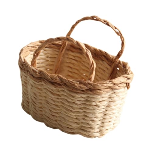 Oshhni 1/12 Skala Gemüse Lebensmittelbehälter Fashion Dollhouse Korb Miniatur für Foto Requisiten Schlafzimmer Mikrolandschaft Wohnzimmer, Hoch von Oshhni