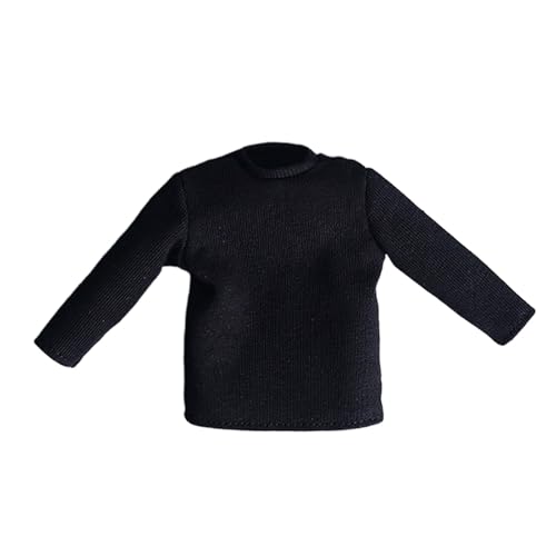 Oshhni 1/12 Skala Langarm Shirts Pullover Outfit Kostüm Puppe Casual Grundlegende Top für 6 Zoll Männliche Puppe, Schwarz Oshhni 1/12 Skala Langarm Shirts Pullover Outfit Kostüm Puppe Casual Grundlegende Top für 6 Zoll Männliche Puppe, Schwarz von Oshhni