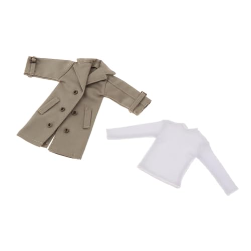 Oshhni 1/12 männliche Actionfigur-Kleidung mit langärmligem Unterhemd, modischem zweireihigem Ankleidezubehör, Trenchcoat, GrÜn Oshhni 1/12 männliche Actionfigur-Kleidung mit langärmligem Unterhemd, modischem zweireihigem Ankleidezubehör, Trenchcoat, GrÜn von Oshhni