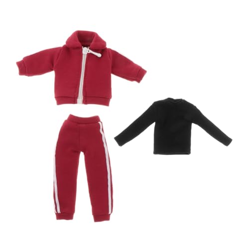 Oshhni 1/12 männliche Kleidung Dreiteiliges Set Outfits Backing Shirt Langarm Freizeithose 6 Zoll Puppenkleidung Tägliche Sportbekleidung, Rot Oshhni 1/12 männliche Kleidung Dreiteiliges Set Outfits Backing Shirt Langarm Freizeithose 6 Zoll Puppenkleidung Tägliche Sportbekleidung, Rot von Oshhni