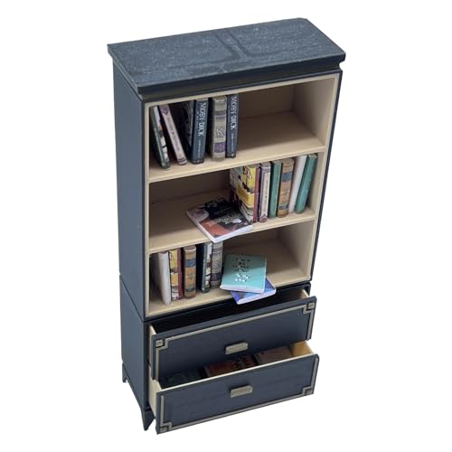 Oshhni 1/12 puppenhaus Bücherregal Miniatur Bücherregal Desktop Ornament Mini Vitrine von Oshhni