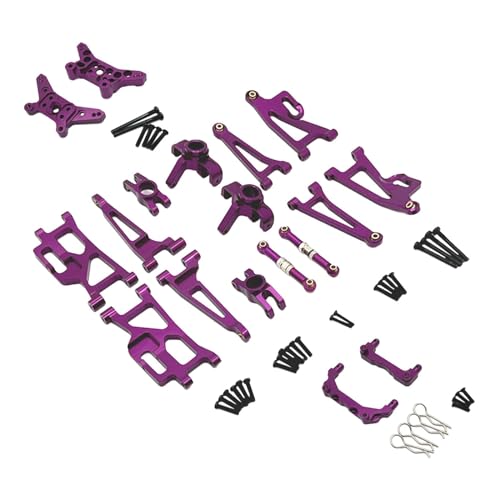 Oshhni 1/14 RC Auto Metall Upgrade Kits R Pins Komplettset Hinterradnabenträger Schwingarme für 14210 14209 DIY Trucks, violett von Oshhni