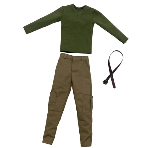Oshhni 1/6 Hemd mit Hose Pullover Hemd Mode Cosplay Langarmd mit Gürtel für 12 -Zoll -Puppenmodell männlich, Figuren Oshhni 1/6 Hemd mit Hose Pullover Hemd Mode Cosplay Langarmd mit Gürtel für 12 -Zoll -Puppenmodell männlich, Figuren von Oshhni