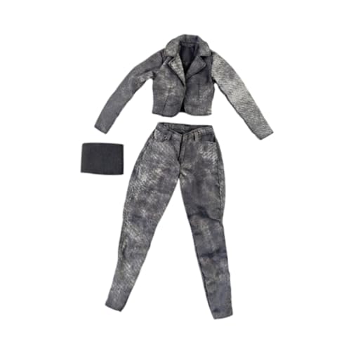 Oshhni 1/6 -Skala Kurzjacke, Arbeitshose und Röhrchen -Top -Set -Puppenmodell Kleidung, die Bequeme stilvolle weiche Figurenkörper verknüpft Wird, Schwarzgrau Oshhni 1/6 -Skala Kurzjacke, Arbeitshose und Röhrchen -Top -Set -Puppenmodell Kleidung, die Bequeme stilvolle weiche Figurenkörper verknüpft Wird, Schwarzgrau von Oshhni