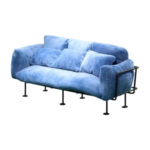 Oshhni 1/6 Skala Wohnzimmersofa Miniaturmöbel Handwerkszene Layout Diorama für 12 "Actionfiguren Dollhouse Dekoration, Blau Oshhni 1/6 Skala Wohnzimmersofa Miniaturmöbel Handwerkszene Layout Diorama für 12 "Actionfiguren Dollhouse Dekoration, Blau von Oshhni