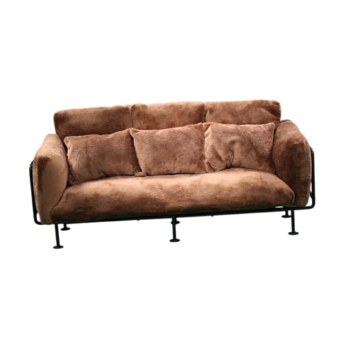 Oshhni 1/6 Skala Wohnzimmersofa Miniaturmöbel Handwerkszene Layout Diorama für 12 "Actionfiguren Dollhouse Dekoration, Braun von Oshhni