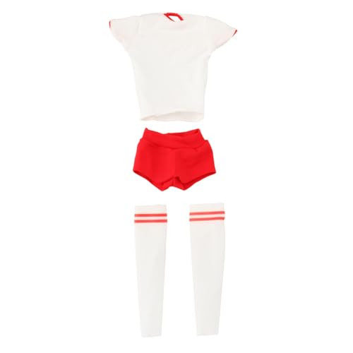 Oshhni 1/6 weibliche Puppenkleidung, Miniatur-Kurzarm und Shorts, Sportbekleidung, lässige Mode, handgefertigt, für 12-Zoll-Actionfiguren, Weiß Rot Enge Passform Oshhni 1/6 weibliche Puppenkleidung, Miniatur-Kurzarm und Shorts, Sportbekleidung, lässige Mode, handgefertigt, für 12-Zoll-Actionfiguren, Weiß Rot Enge Passform von Oshhni
