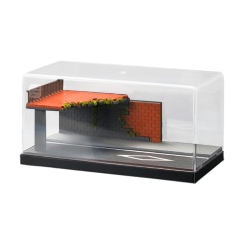 Oshhni 1/64 Auto-Szenenmodell, Straßenkulisse, Sandtischszene, Parkszenerie für kleine Figuren, Zerbrochene Brücke von Oshhni