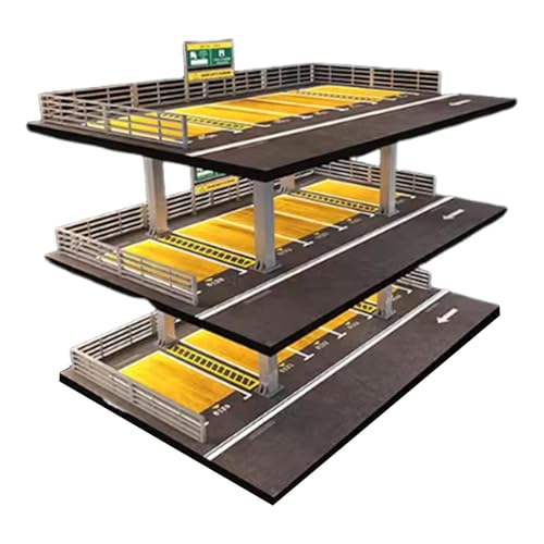 Oshhni 1/64 Druckguss Modellauto Vitrine, Parkplatz Vitrine, Hintergrund, Tischdekor für Puppen, Legierungsauto, Sportwagen, Spielzeugautos, Amerikanische 3-Schicht Oshhni 1/64 Druckguss Modellauto Vitrine, Parkplatz Vitrine, Hintergrund, Tischdekor für Puppen, Legierungsauto, Sportwagen, Spielzeugautos, Amerikanische 3-Schicht von Oshhni