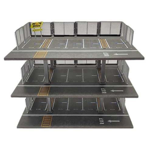 Oshhni 1/64 Druckguss Modellauto Vitrine, Parkplatz Vitrine, Hintergrund, Tischdekor für Puppen, Legierungsauto, Sportwagen, Spielzeugautos, Japanisch 3-Schicht Oshhni 1/64 Druckguss Modellauto Vitrine, Parkplatz Vitrine, Hintergrund, Tischdekor für Puppen, Legierungsauto, Sportwagen, Spielzeugautos, Japanisch 3-Schicht von Oshhni