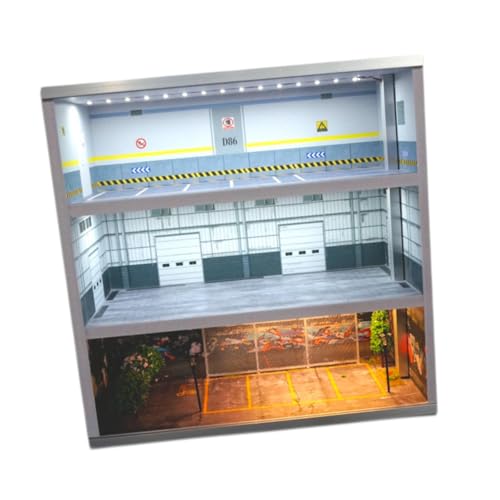Oshhni 1/64 Modell modellauto Display case organisierer simuliertes Parkplatz Szene 3 Tiers Fahrzeugmodellzubehör Display -Box von Oshhni