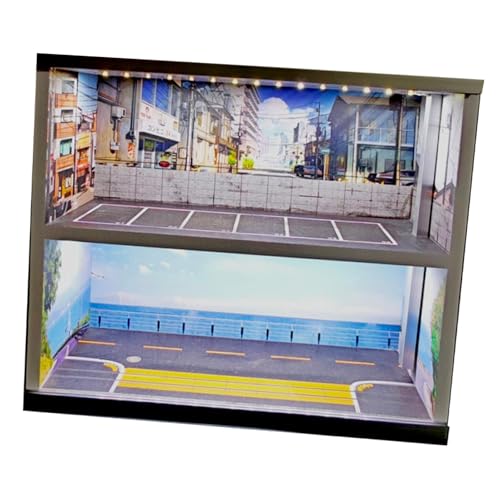 Oshhni 1/64 Modellauto -Display -Hülle Parkszene, Mikrolandschaftsdekor, dekorative Sammelgeschenk -Aufbewahrungsbox Garage Diorama Oshhni 1/64 Modellauto -Display -Hülle Parkszene, Mikrolandschaftsdekor, dekorative Sammelgeschenk -Aufbewahrungsbox Garage Diorama von Oshhni