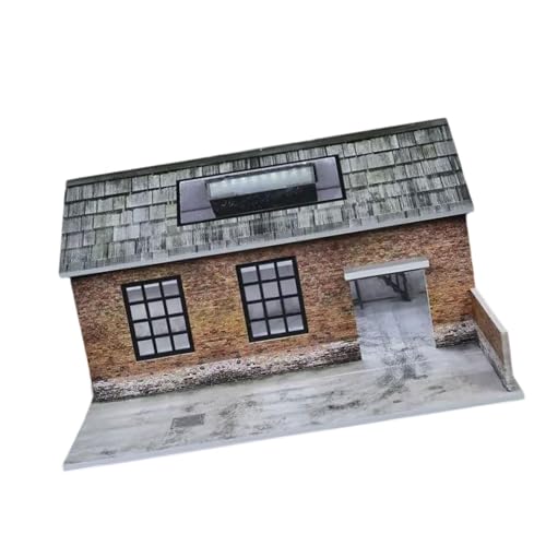 Oshhni 1/64 Modellauto -Szene alte Fabrik -Hintergrund -Board -Hintergrund mit Leichter Garage Diorama für Actionfiguren Mini von Oshhni