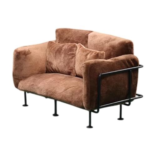 Oshhni 1: 6 Dollhouse Doppelsofa, Mini Model Life -Szene, Simulationszubehör Spielzeug, Miniaturmöbel für Häuserschlafzimmerdekoration, Braun von Oshhni