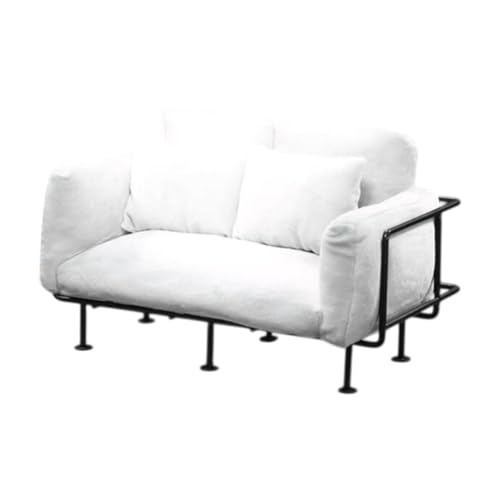 Oshhni 1: 6 Dollhouse Doppelsofa, Mini Model Life -Szene, Simulationszubehör Spielzeug, Miniaturmöbel für Häuserschlafzimmerdekoration, Weiß Oshhni 1: 6 Dollhouse Doppelsofa, Mini Model Life -Szene, Simulationszubehör Spielzeug, Miniaturmöbel für Häuserschlafzimmerdekoration, Weiß von Oshhni