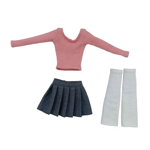 Oshhni 1: 6 Frauen Tube Top Langarmkostüm, Bralette Doll Langarm Set für 12 '' Zoll Frau Actionfigur, Rosa von Oshhni