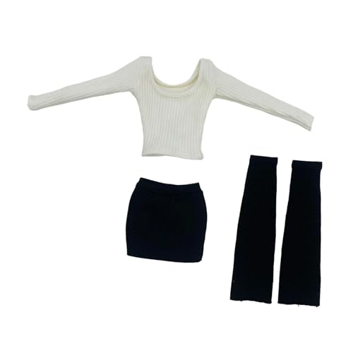 Oshhni 1: 6 Frauen Tube Top Langarmkostüm, Bralette Doll Langarm Set für 12 '' Zoll Frau Actionfigur, Weiß von Oshhni