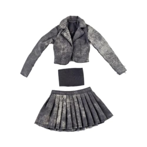 Oshhni 1: 6 Kurze Jacke, und Tube -Top Set für Action Fig, Schwarzgrau von Oshhni