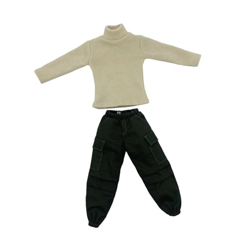 Oshhni 1: 6 männliche Kleiderkleidung Stricken Sie Rollkragenpullover und Frachthose für 12 '' männliche Actionfigur DIY, Beige von Oshhni