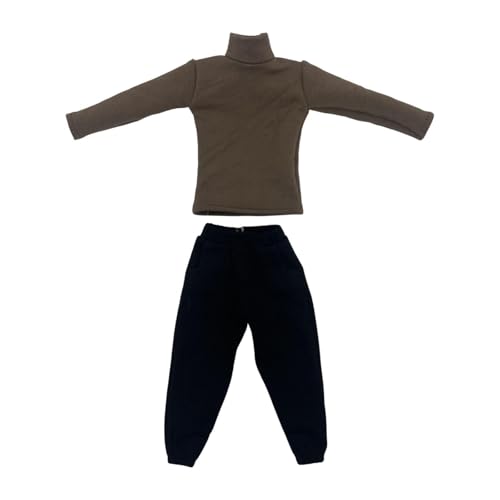Oshhni 1: 6 männliche Kleiderkleidung Stricken Sie Rollkragenpullover und Frachthose für 12 '' männliche Actionfigur DIY, Dunkelbraun von Oshhni