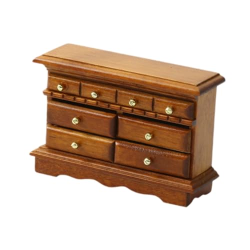 Oshhni 1:12 Dollhouse TV Cabinet Mini Model Ornament Klassische Puppenzubehör Dekoration Dollhouse Möbel für Wohnzimmer zu Hause, Hellbraun von Oshhni