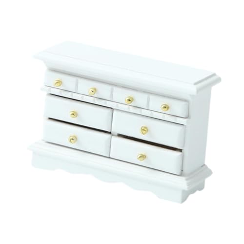 Oshhni 1:12 Dollhouse TV Cabinet Mini Model Ornament Klassische Puppenzubehör Dekoration Dollhouse Möbel für Wohnzimmer zu Hause, Weiß von Oshhni