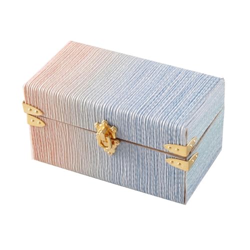 Oshhni 1:12 Puppenhaus Miniatur Koffer Pretend Play Simulation Modell Holzmöbel Gepäckbox für Zuhause Wohnzimmer Dekor, rot blau von Oshhni