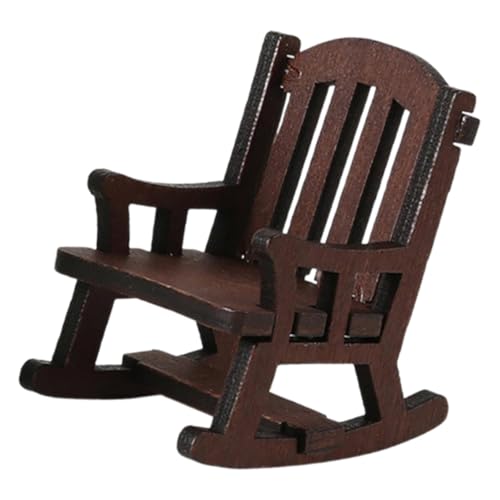 Oshhni 1:12 Puppenhaus Schaukelstuhl Modell Mini Hochlehner Stuhl Modell Miniaturmöbel, Kaffee Oshhni 1:12 Puppenhaus Schaukelstuhl Modell Mini Hochlehner Stuhl Modell Miniaturmöbel, Kaffee von Oshhni