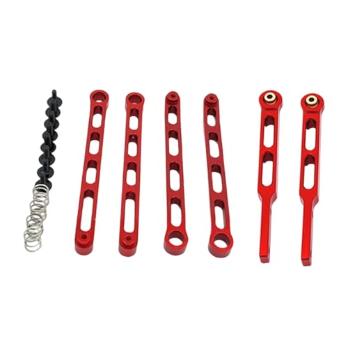 Oshhni 1:12 RC-Auto-Achszugstangensatz, einfache Installationsänderung, RC-Auto-Upgrade-Teile, Reparaturteile für MN82 LC79-Spielzeugfahrzeuge, Rot von Oshhni