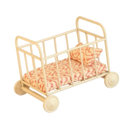 Oshhni 1:12 Skala Dollhouse Baby Bett Miniatur Kleinkinder Bett mit Matratze für Geschenkfenster -Display Rollenspiel DIY Model Handcraft, Welle Oshhni 1:12 Skala Dollhouse Baby Bett Miniatur Kleinkinder Bett mit Matratze für Geschenkfenster -Display Rollenspiel DIY Model Handcraft, Welle von Oshhni