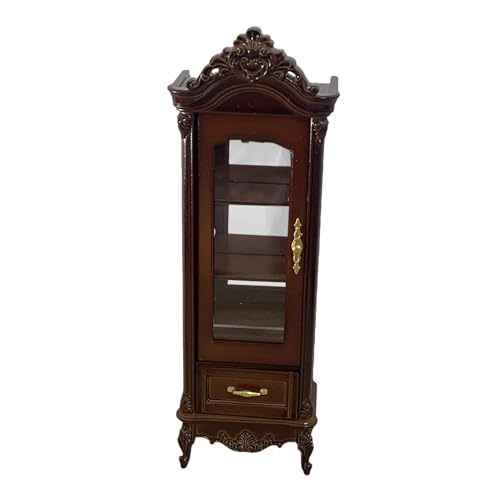 Oshhni 1:12 puppenhaus Wein Schrank Spielzeug Dekoration Pretend Spielzeug Desktop Ornament Requisiten, Einzeln Braun von Oshhni