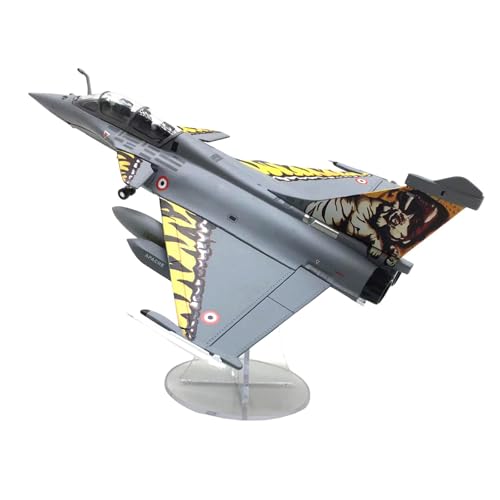 Oshhni 1:72 Rafale-Kampfjet-Modell mit Sockel, Sammlungen realistisches Kampfflugzeug-Flugzeugmodell für Bücherregale, Schlafzimmerdekorationen, Tiger von Oshhni