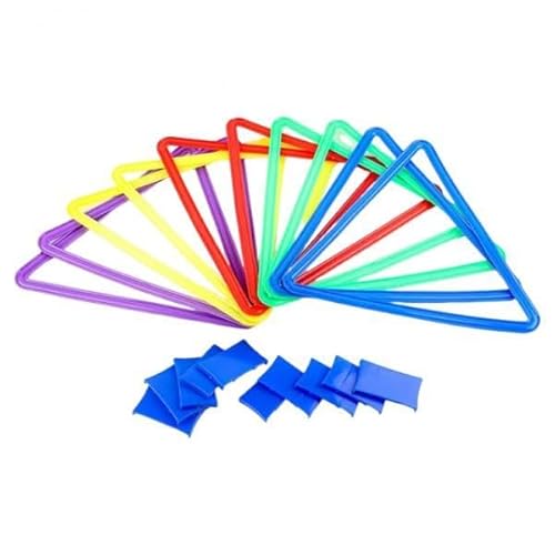 Oshhni 10 Stück Ringe, Ringwurfspiel, sensorisches Trainingsgerät, Spielset, Agility-Ringe für ab 3 Jahren, Vorschulisch, Dreieck von Oshhni