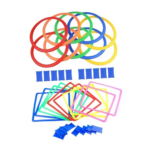 Oshhni 10 Stück Ringe für, Bunte Sitzsäcke, Garten-Ringwurfspiel, Agility-Ringe für Kleinkinder, Unterrichtsparty, Kinderschule von Oshhni