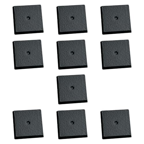 Oshhni 10 Stück quadratische Modellbasen 2,5 cm x 2,5 cm schwarz Actionfigurenständer Figurenmalerei Basing Wargame-Zubehör Hobbybasen von Oshhni