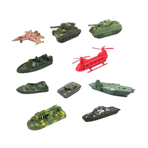 Oshhni 10pcs Modell Schiffsmodell Kriegsschiffe Schiffs Kit Modell Spielzeug Kit Hubschrauber Geschenk Naval Ship Play Set Flugzeug für Kinder von Oshhni