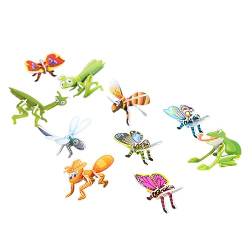 Oshhni 10x Cartoon Puzzle Feinmotorik Stem Spielzeug Form Matching Puzzle für Jungen Mädchen Party Favors Kindergarten Kinder, Insekt von Oshhni