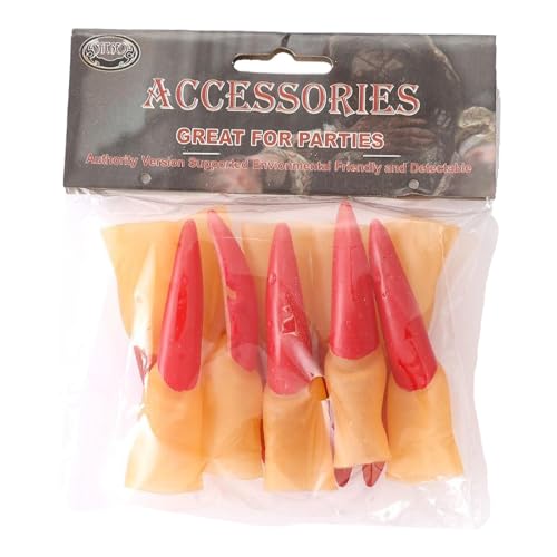Oshhni 10x Hexennägel, Hexenfinger, Cosplay-Party-Geschenke, Fingerkrallen, Nagelabdeckungen für Festivals, Bühnen-Performance-Requisiten, 2 cm X 9 cm von Oshhni