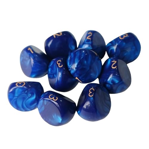 Oshhni 10x Würfel Set 3 Seitige Spiel Würfel, Bar Spielzeug, Party Favors, Acryl, 3 Seitige Würfel, für Party, Blau Oshhni 10x Würfel Set 3 Seitige Spiel Würfel, Bar Spielzeug, Party Favors, Acryl, 3 Seitige Würfel, für Party, Blau von Oshhni