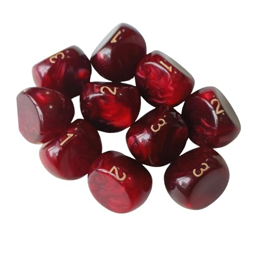 Oshhni 10x Würfel Set 3 Seitige Spiel Würfel, Bar Spielzeug, Party Favors, Acryl, 3 Seitige Würfel, für Party, Rot Oshhni 10x Würfel Set 3 Seitige Spiel Würfel, Bar Spielzeug, Party Favors, Acryl, 3 Seitige Würfel, für Party, Rot von Oshhni