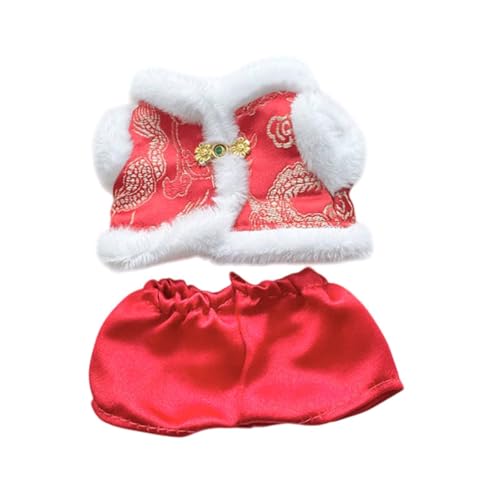 Oshhni 17 cm Plüsch-Puppenkleidung, chinesisches Neujahrskostüm, Tang-Anzug, Stofftier-Kleidung, Puppenkleidung, Anzug mit Goldenen Knöpfen Oshhni 17 cm Plüsch-Puppenkleidung, chinesisches Neujahrskostüm, Tang-Anzug, Stofftier-Kleidung, Puppenkleidung, Anzug mit Goldenen Knöpfen von Oshhni